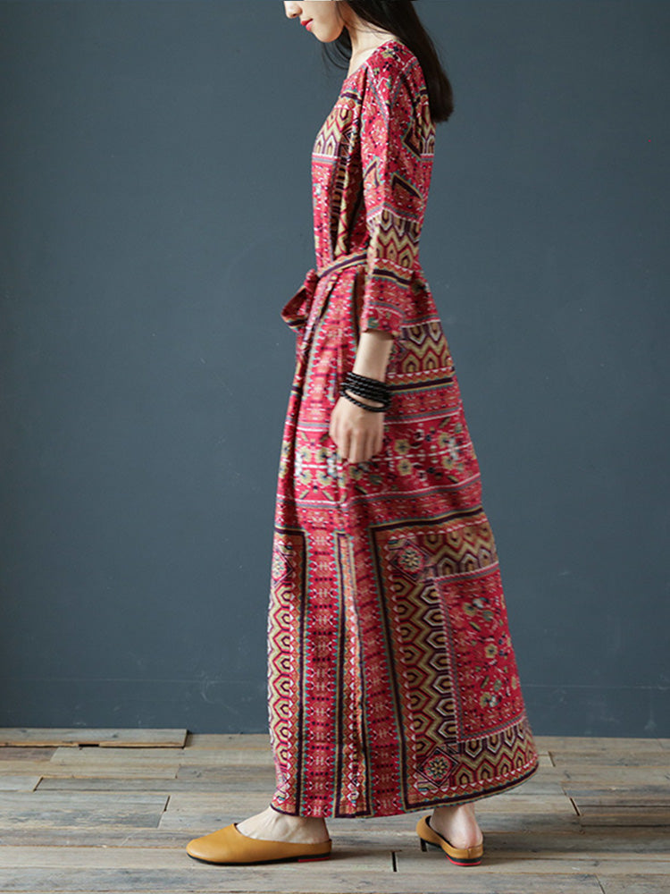 Wild Dreams Double Pocket Robe Maxi Dress - Fashionpara