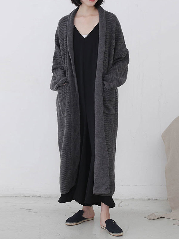 Diamond Long Cardigan Sweater with Pocket 8