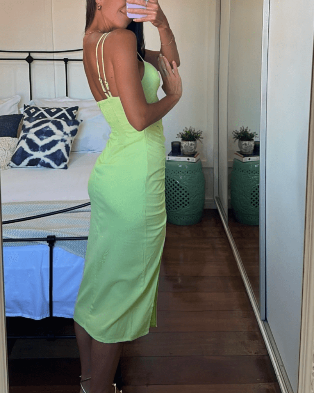 Adjustable Straps Midi Dress - Fashionpara