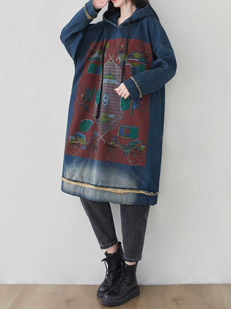 Feel My Love Hooded Sweater Midi Dress - Fashionpara