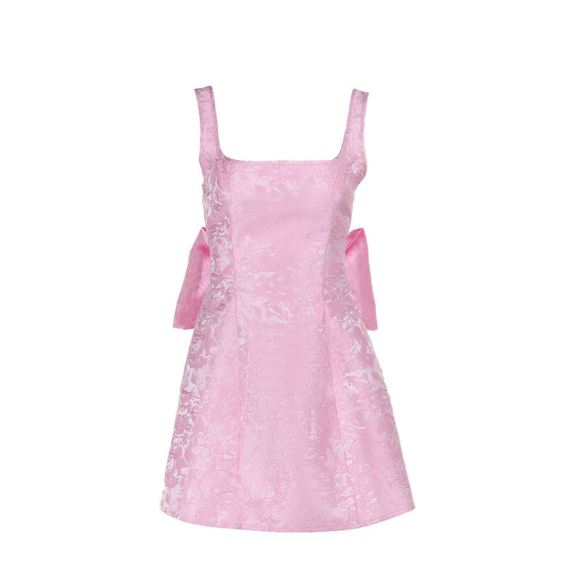 Jacquard Square-Neck Fit-and-Flare Mini Dress 10