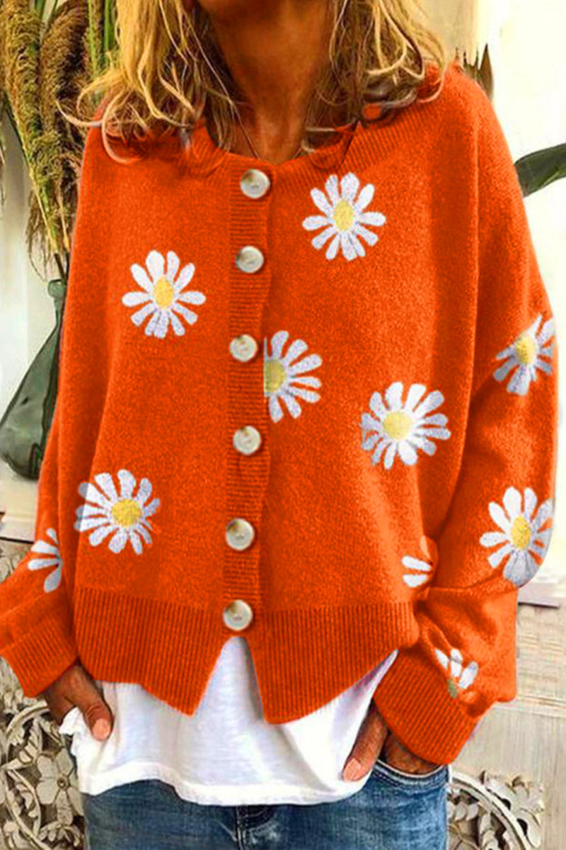 Lovely Daisy Embroidery Cardigan  Fashionpara