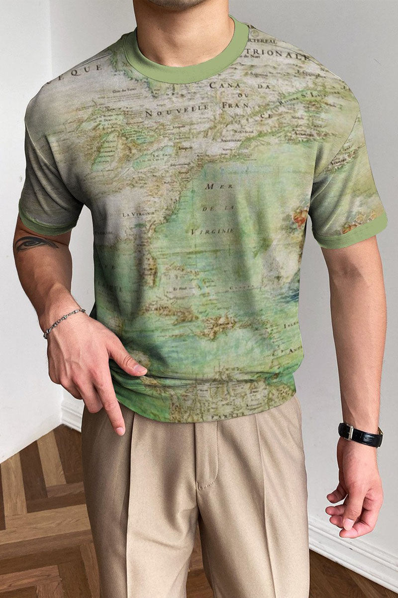 Men's Retro Crew Neck T-Shirt