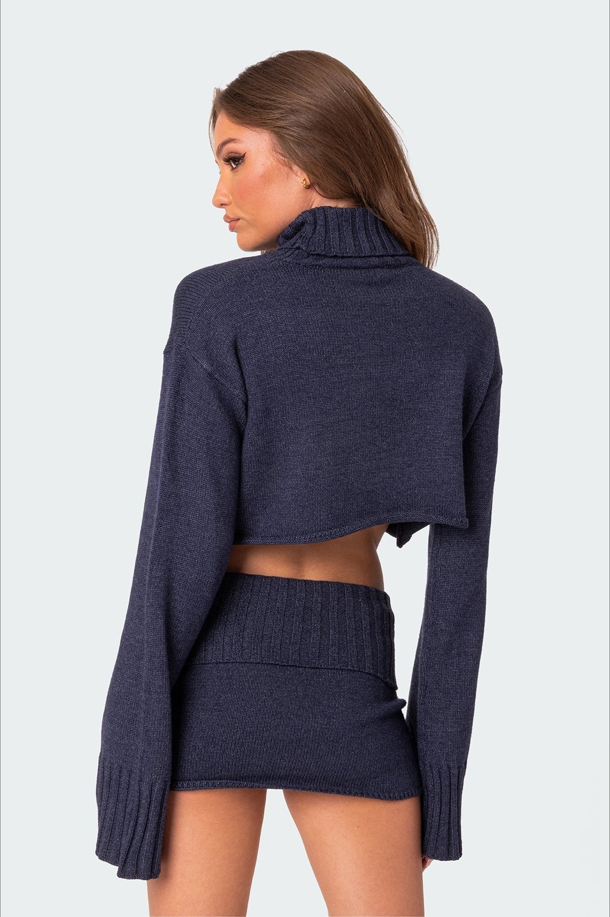 Cropped Loose Fit Knit Sweater 4