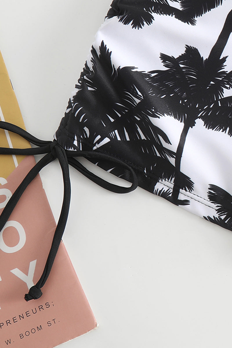 Coconut Print Top Pants Two Piece Swimwear - Fashionpara