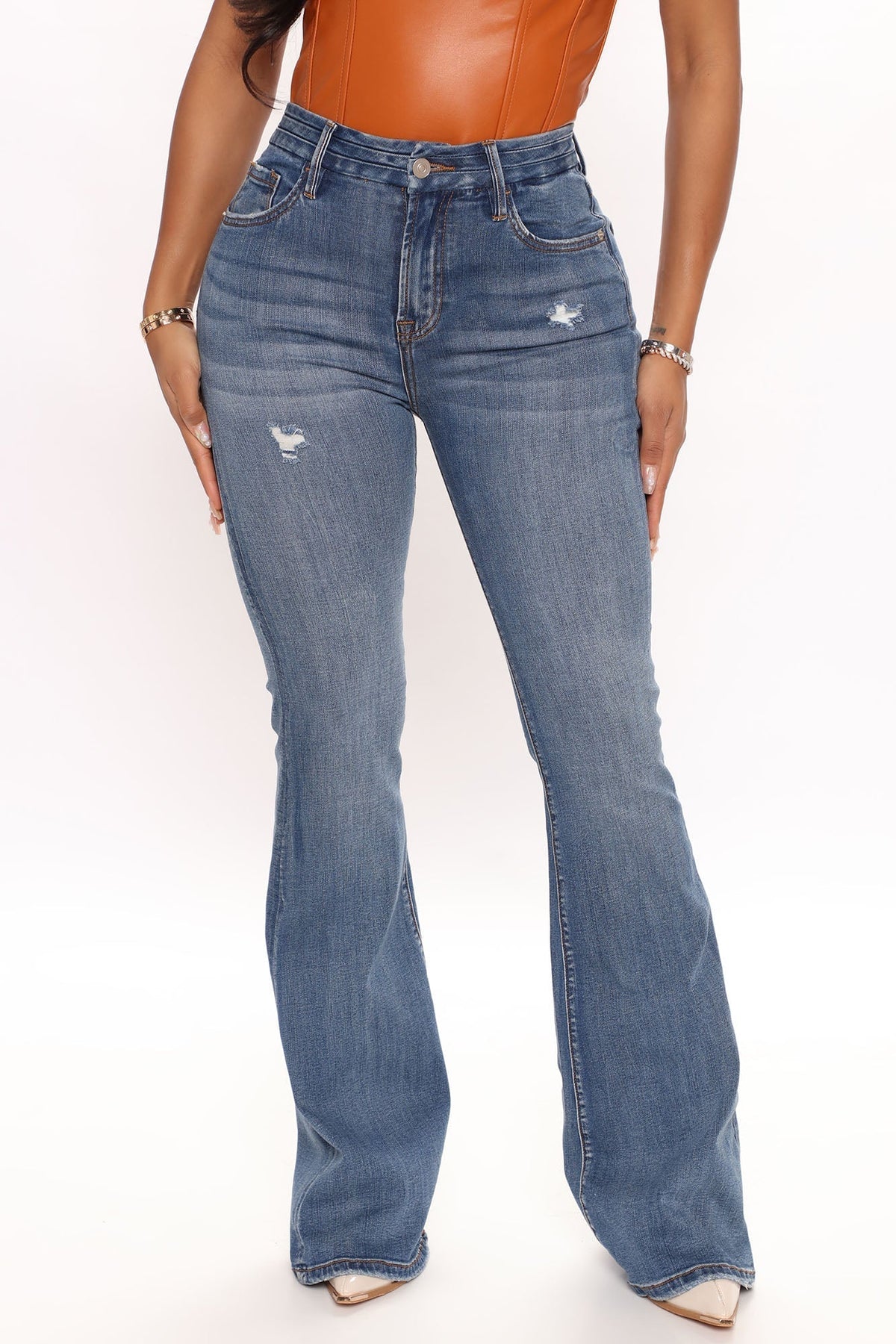 KittenAlarm - All That And More Flare Jeans - Dark Wash