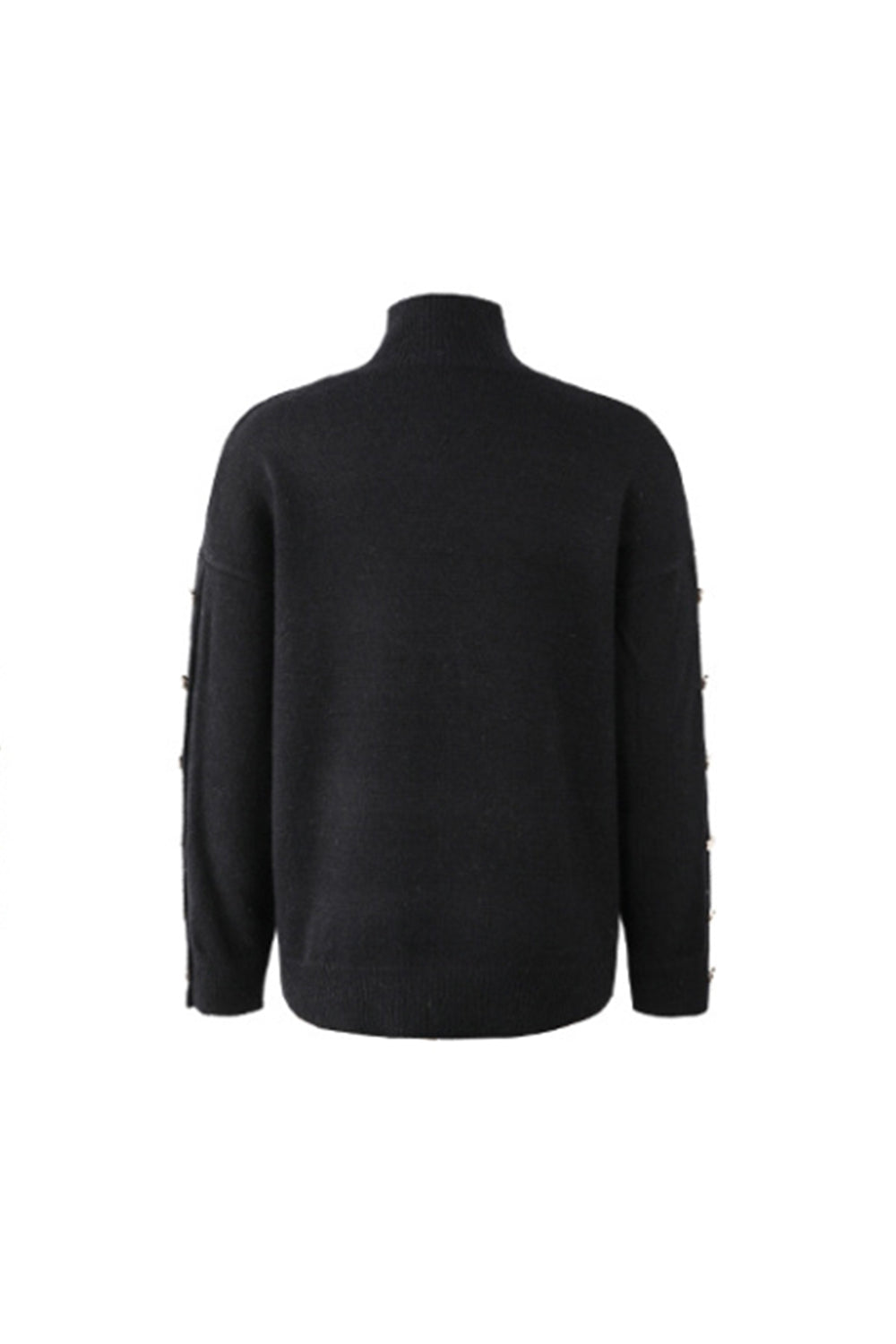 RadyRin High Neck Button Knit Sweater for Elegant Style