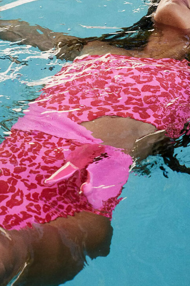 Sweet Leopard Printed Cutout One Shoulder One-piece Swimsuit - Fashionpara