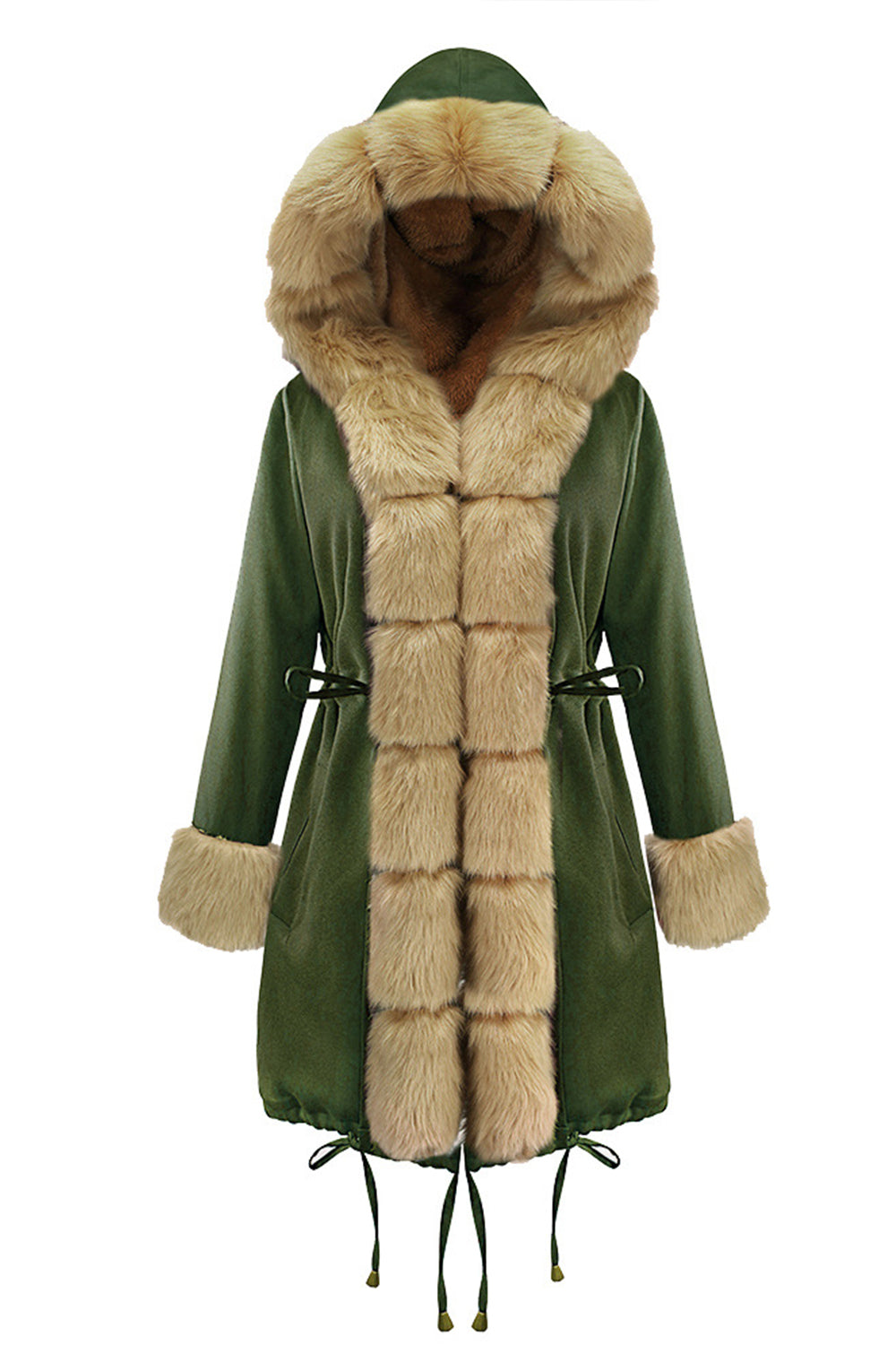 Elegant Wool Collar Cashmere Coat for Luxurious Warmth