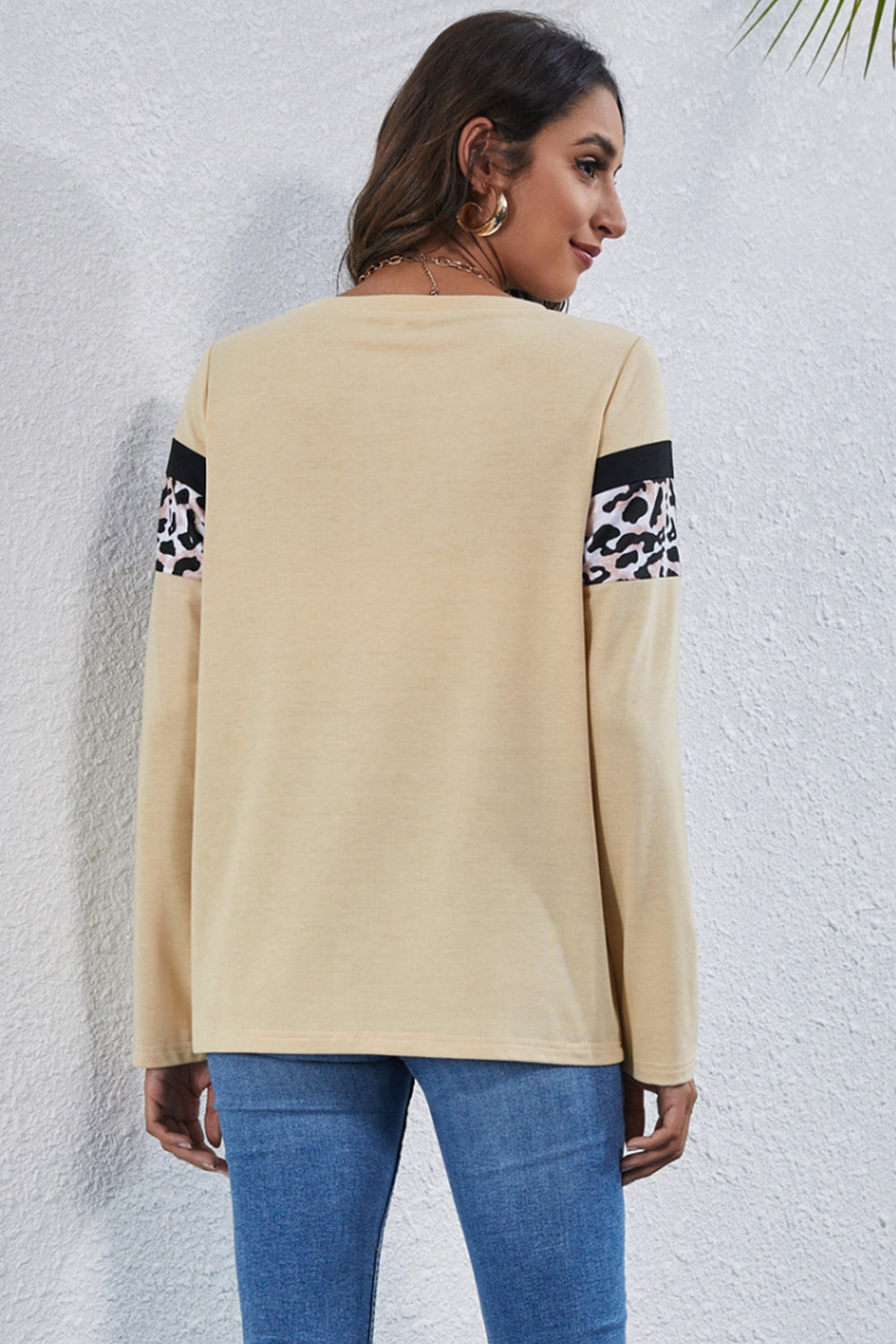 Round Neck Printed Long-Sleeved T-Shirt