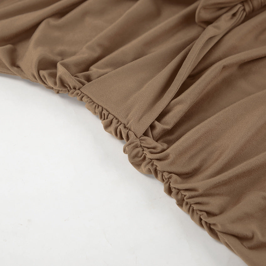 Mocha Mousse Mini Dress - Brown