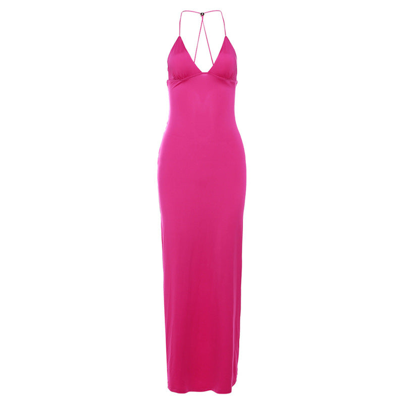 Butterfly applique backless v neck maxi dress - View 15