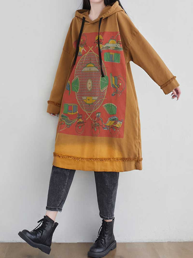 Feel My Love Hooded Sweater Midi Dress - Fashionpara