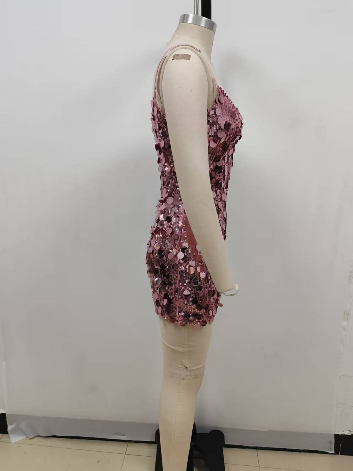 Paillette Sequin V-Neck Bodycon Mini Dress