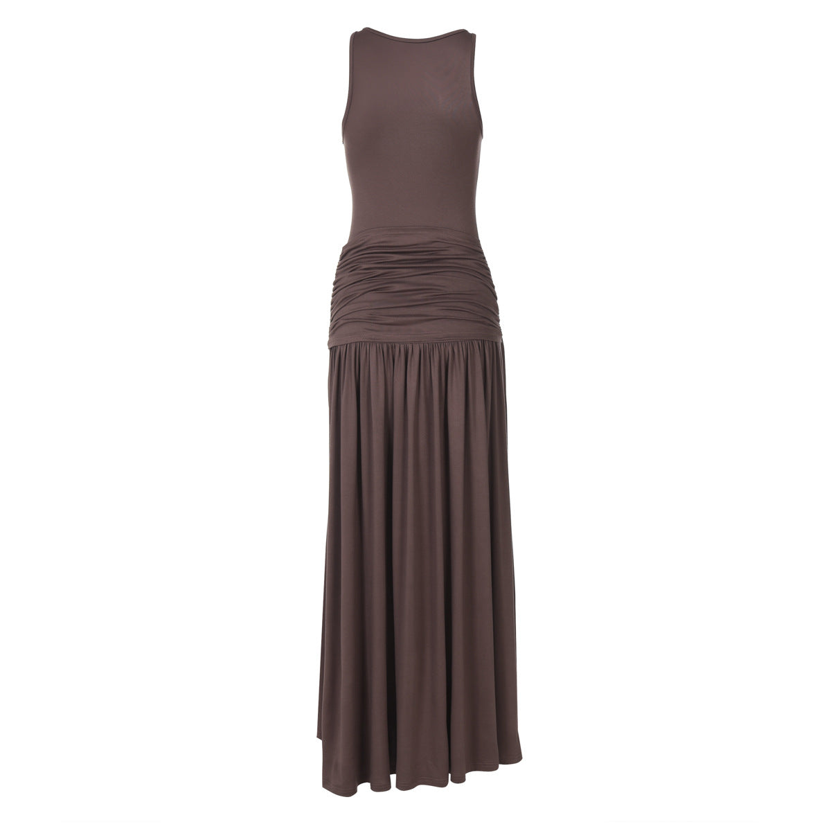 Asymmetric One-Shoulder Twist-Waist Maxi Dress 11