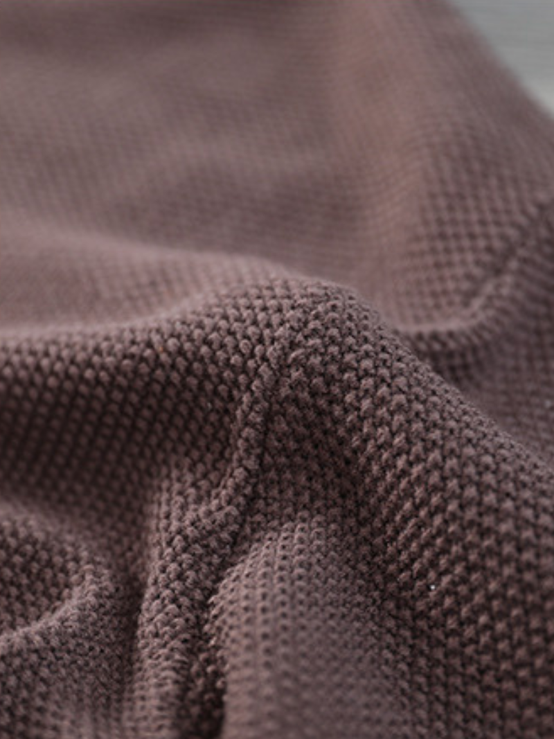 Knitted Small Pocket Solid Color Casual Loose Retro Sweater Top 10