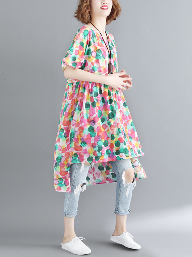 Love is Here Large Size Dots Pattern Tops - Fashionpara