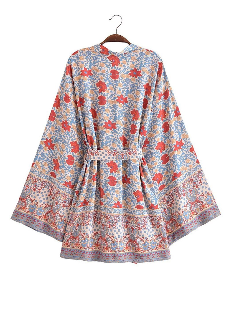 Holding My Heart Cotton Floral Short Kimono Jacket - Fashionpara