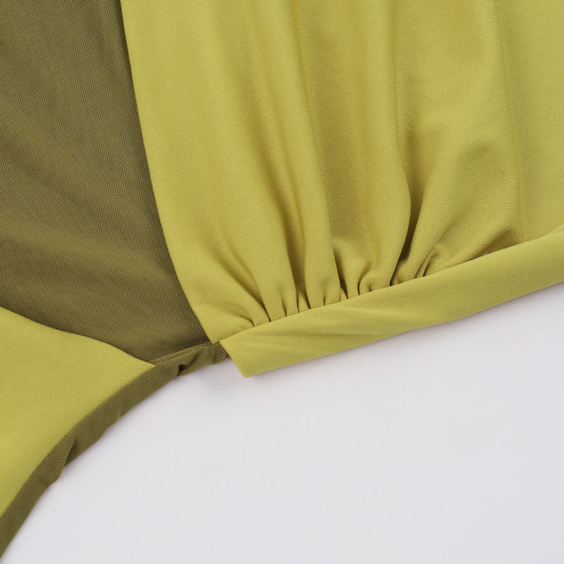 Marysh Mesh Bodycon Dress Yellow - View 11