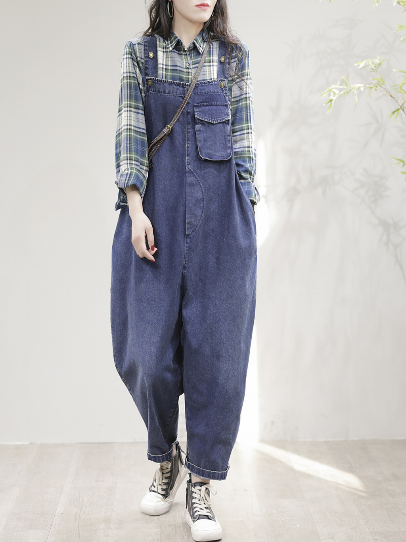 Love Yourself Denim High Waist Overalls - Fashionpara