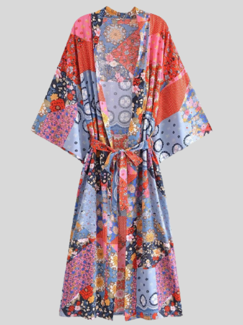 Daily Ritual Cotton Loose Short Sleeves Kimono Jacket - Fashionpara