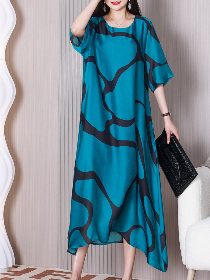 Beautiful life Round Neck A-line Dress - Fashionpara