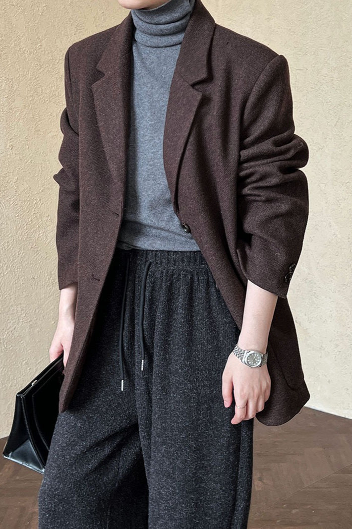 Wool Blend Relaxed Fit Blazer 14
