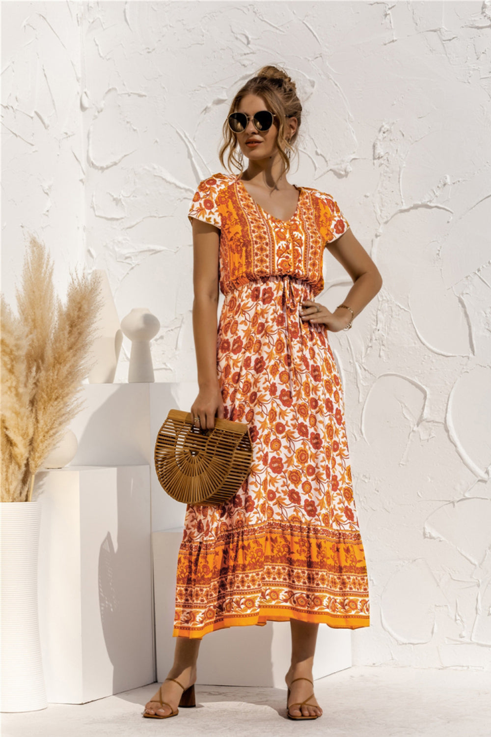 Floral Patchwork Long Dress - Fashionpara