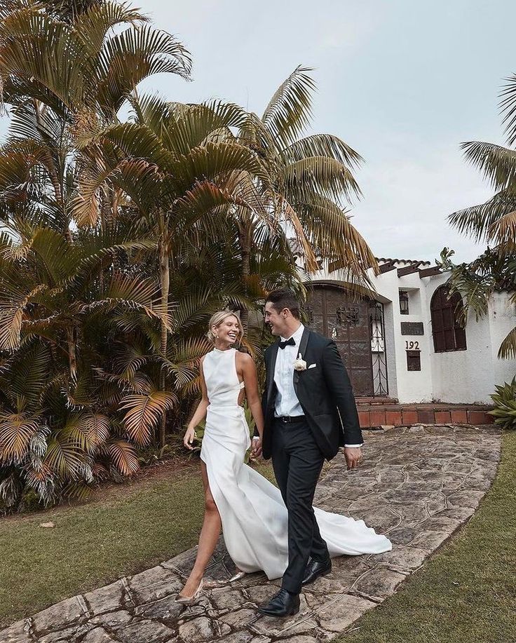 High Neck Ivory Wedding Dresses with Side Slit