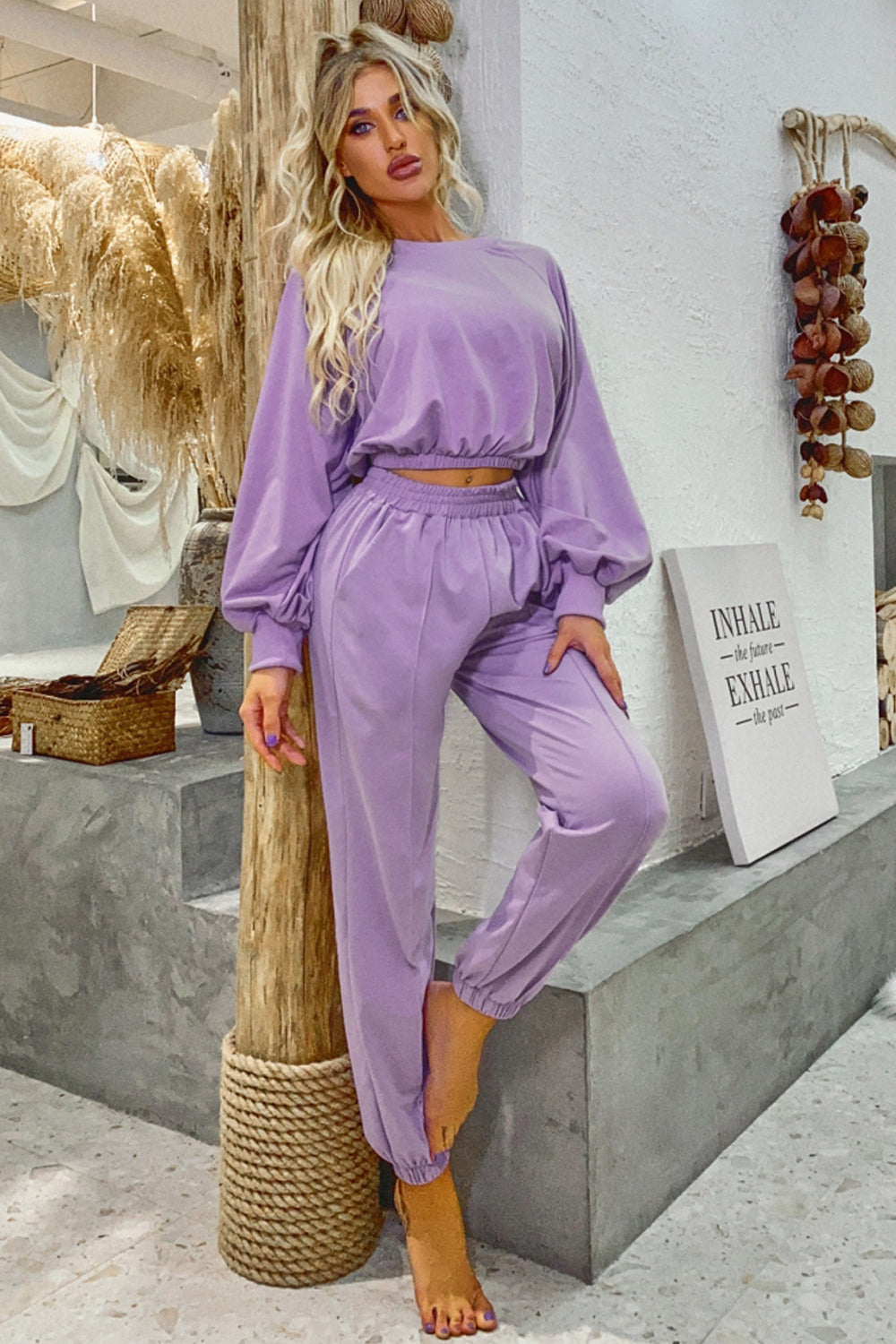 RadyRin Loose Cropped Sweater with Round Neck Design