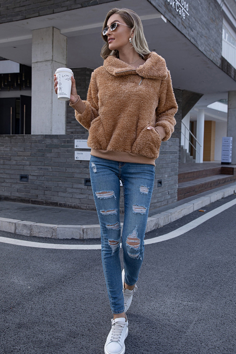 RadyRin Elegant Turtleneck Solid Color Sweater Coat