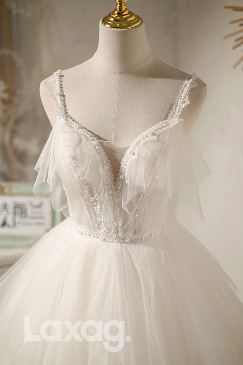 Spaghetti Straps Beads Cute Homecoming Dress - Fashionpara