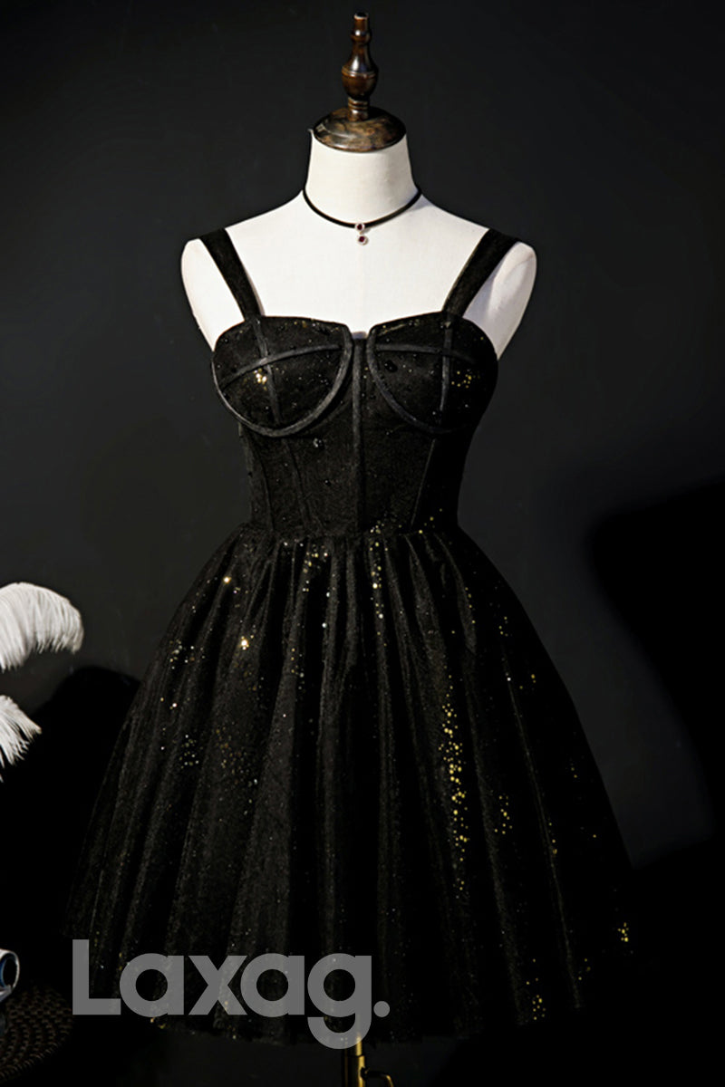 Double Straps Sparkly Short Homecoming Dress - Fashionpara