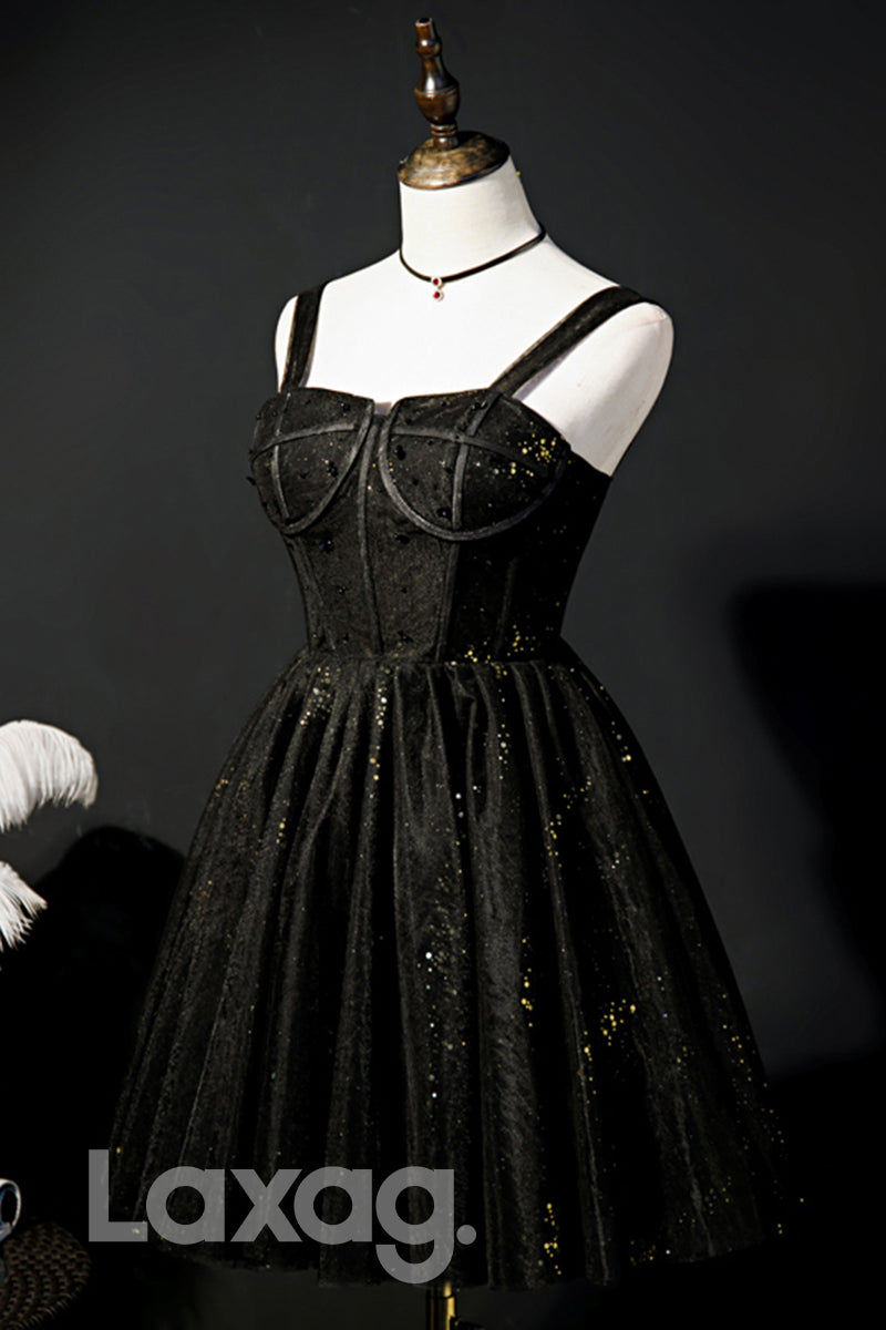 Double Straps Sparkly Short Homecoming Dress - Fashionpara