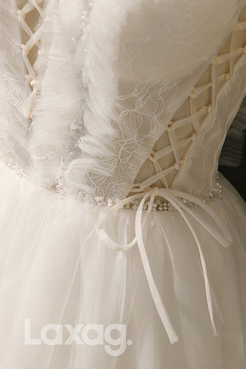 Spaghetti Straps Beads Short Homecoming Dress - Fashionpara