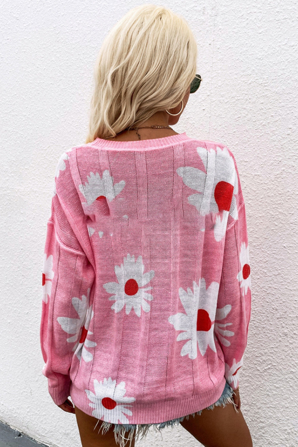 Printed Knitted Loose Pullover