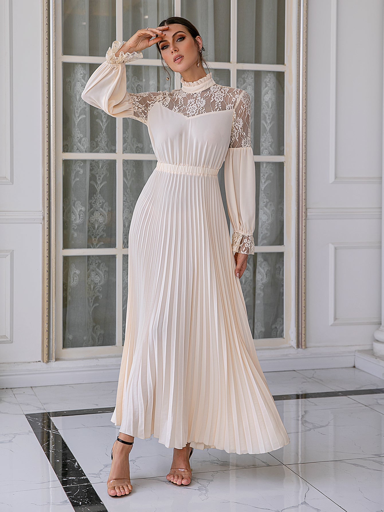 Elegant Evening Dress With Lace - Fashionpara