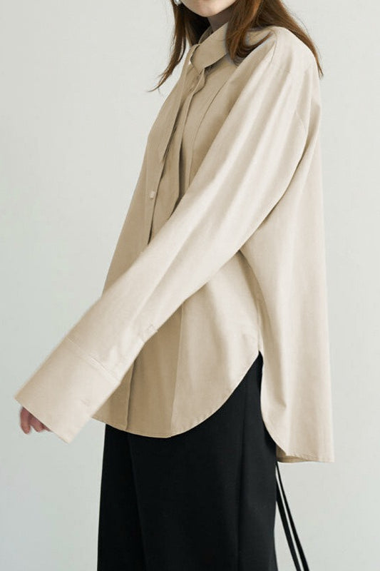 Cotton Bow Tie Collar Blouse