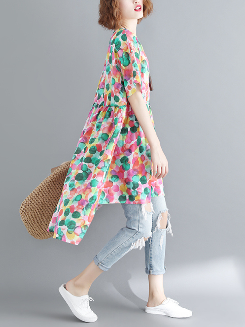 Love is Here Large Size Dots Pattern Tops - Fashionpara