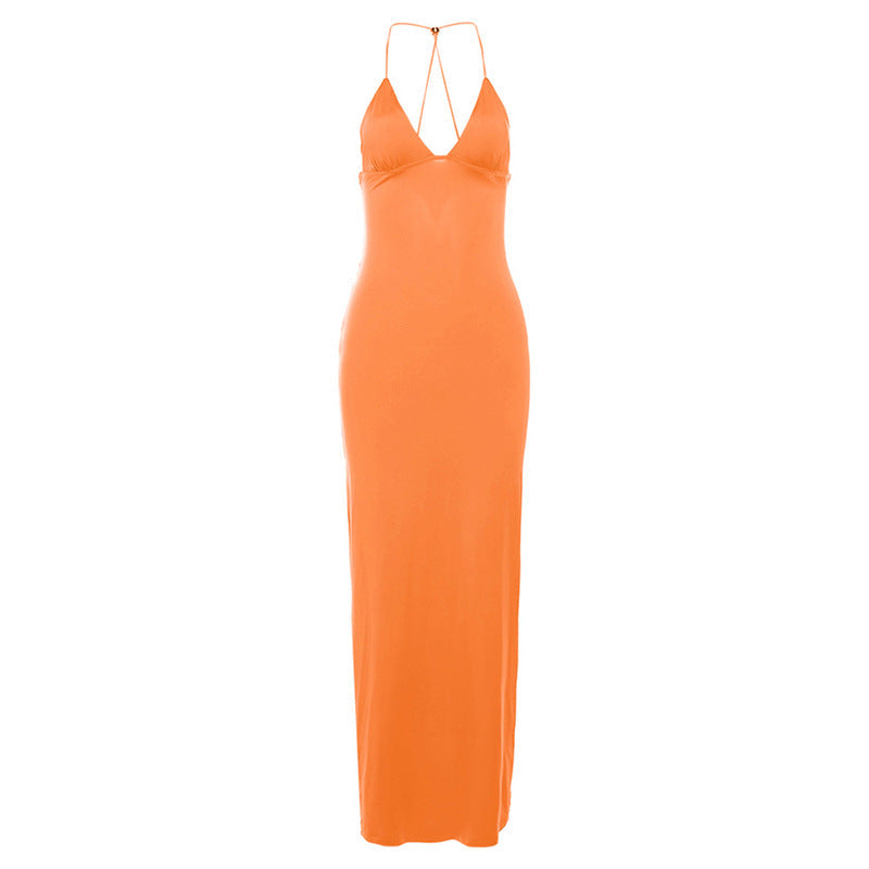 Butterfly applique backless v neck maxi dress - View 14