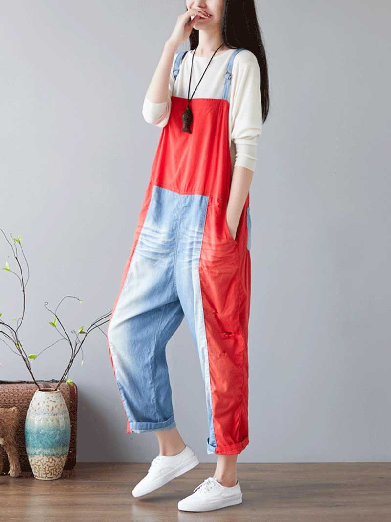 Call Me Crazy Denim Overall Dungarees - Fashionpara