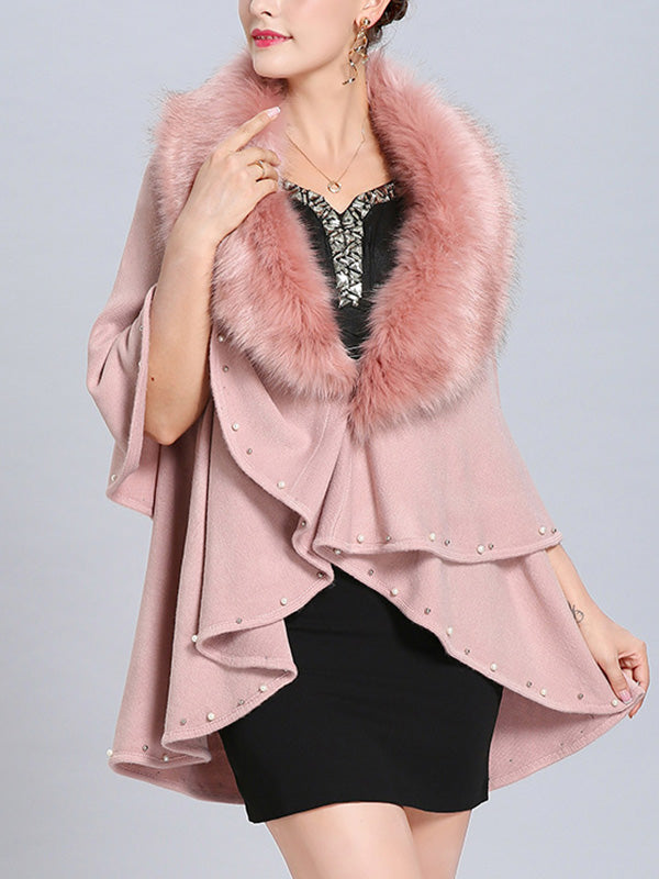 Malona Tail Neck Peplum Poncho Plus Size Cape Cardigan 11