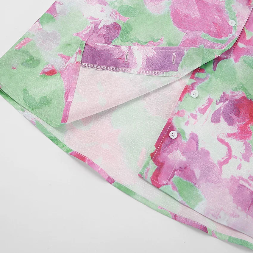 Casual Printed Shirt & Shorts Two-Piece Set - Fashionpara