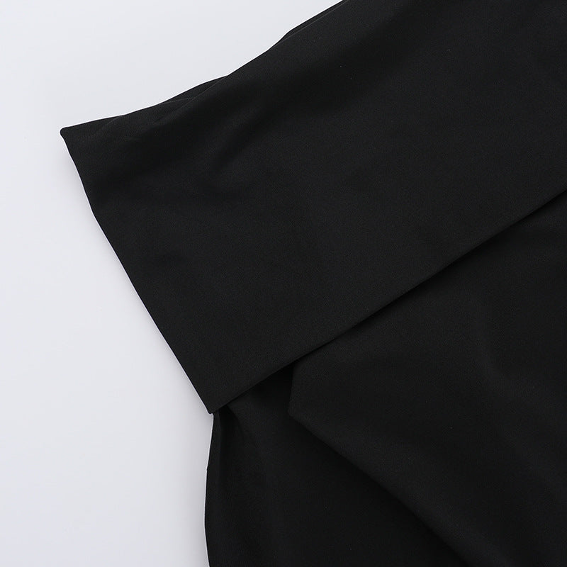 Off-Shoulder Long-Sleeve Bubble Hem Mini Dress 12