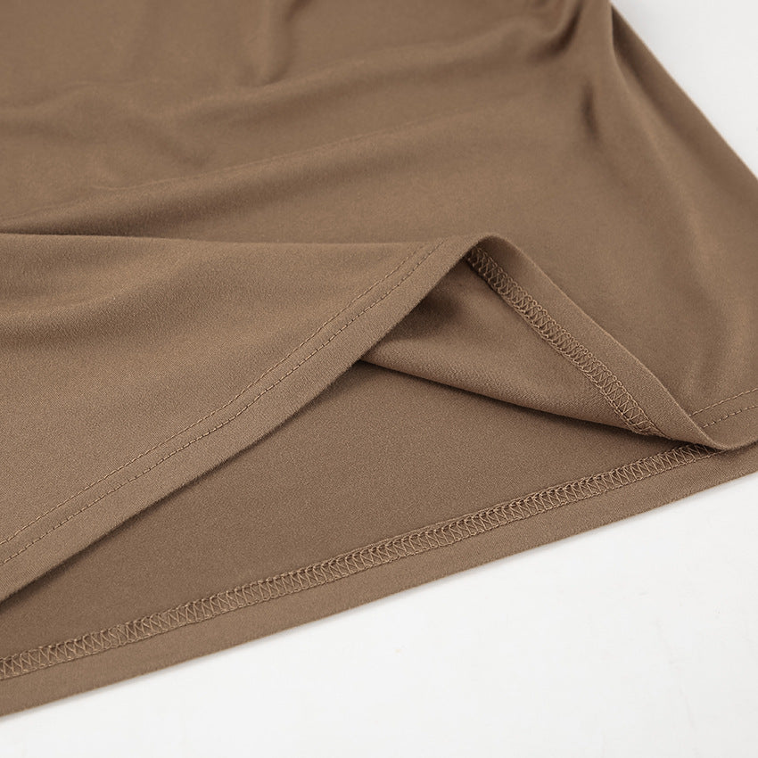 Mocha Mousse Mini Dress - Brown