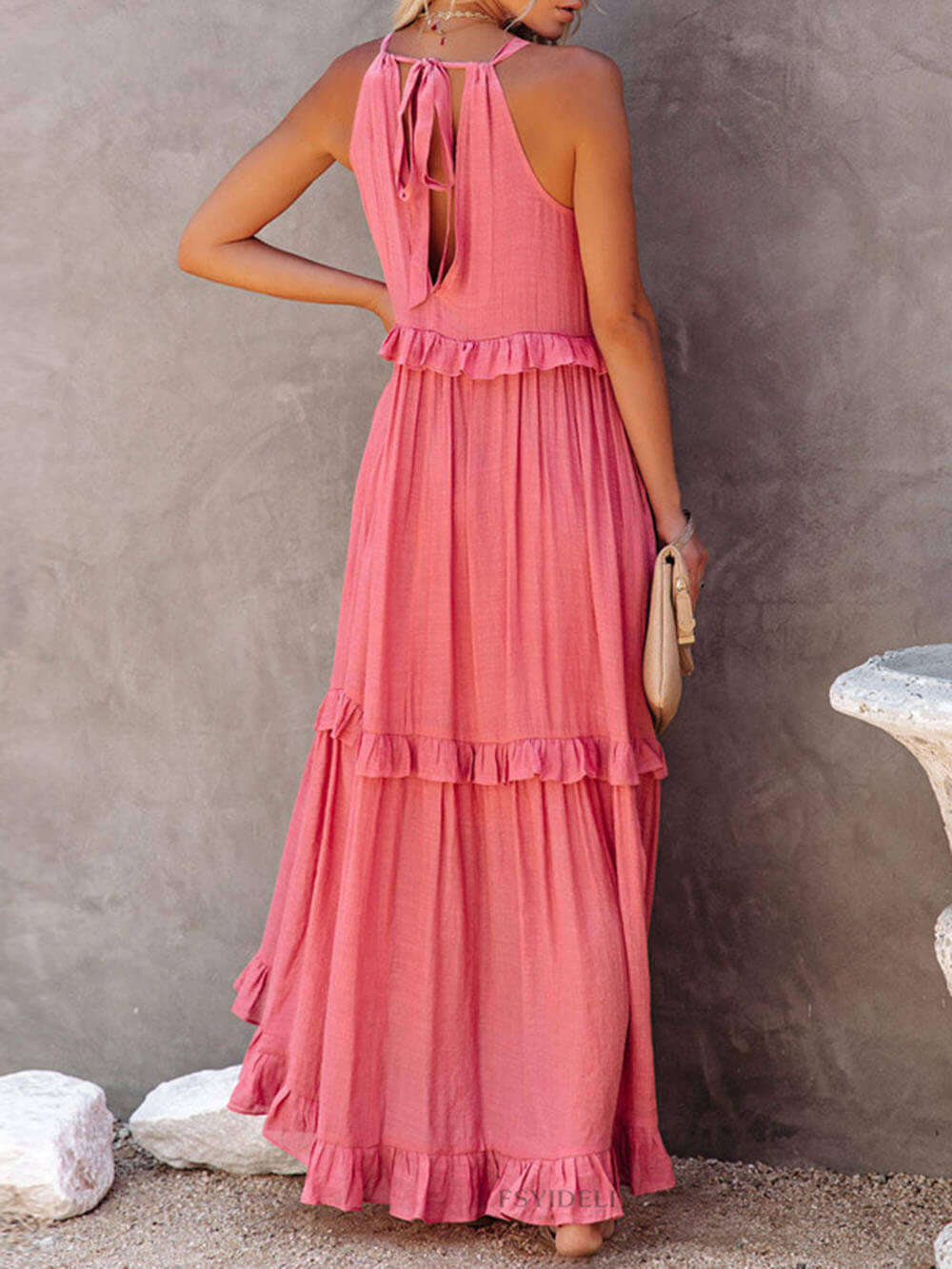 Irregular Cake Sleeveless Maxi Dress - Fashionpara