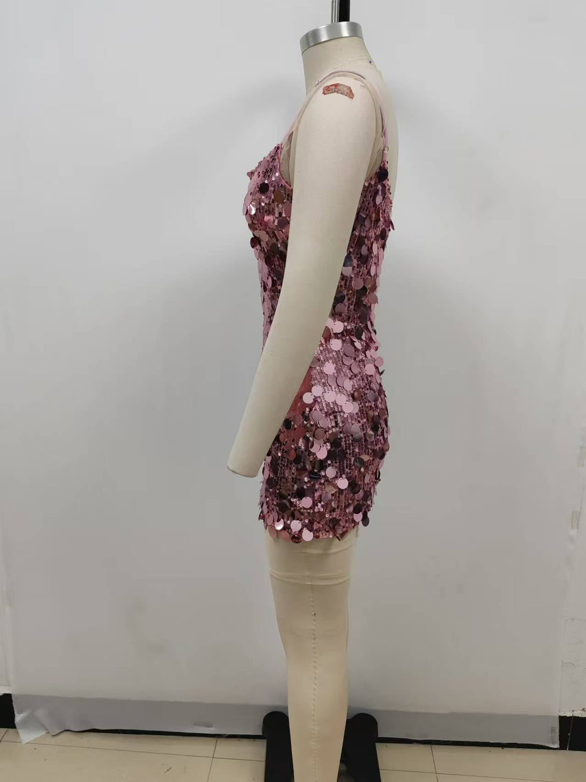 Paillette Sequin V-Neck Bodycon Mini Dress