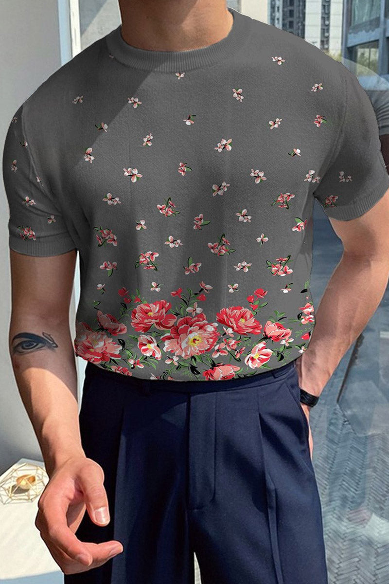 Men's Round Neck Knitted T-Shirt - Fashionpara