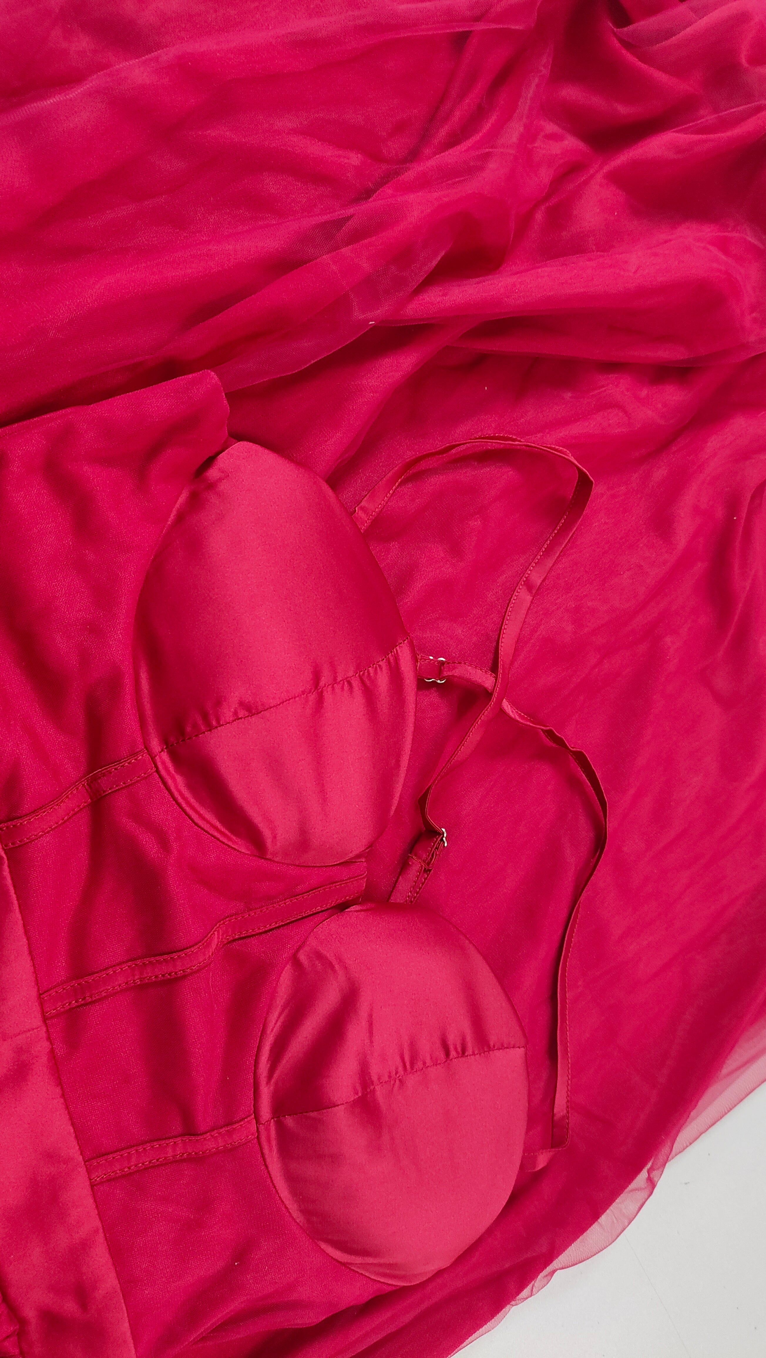 Solid Color Sling Dress Evening Dress Mesh Large Dress - Fashionpara