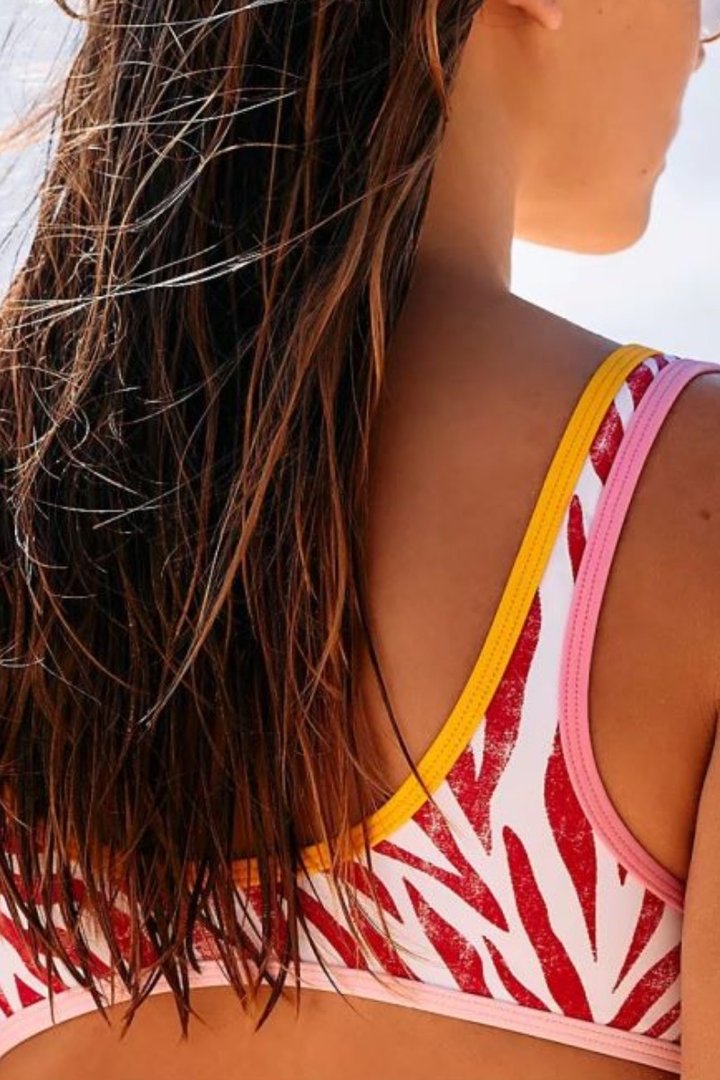 Animal Print Boho Red Bikini Set - Fashionpara